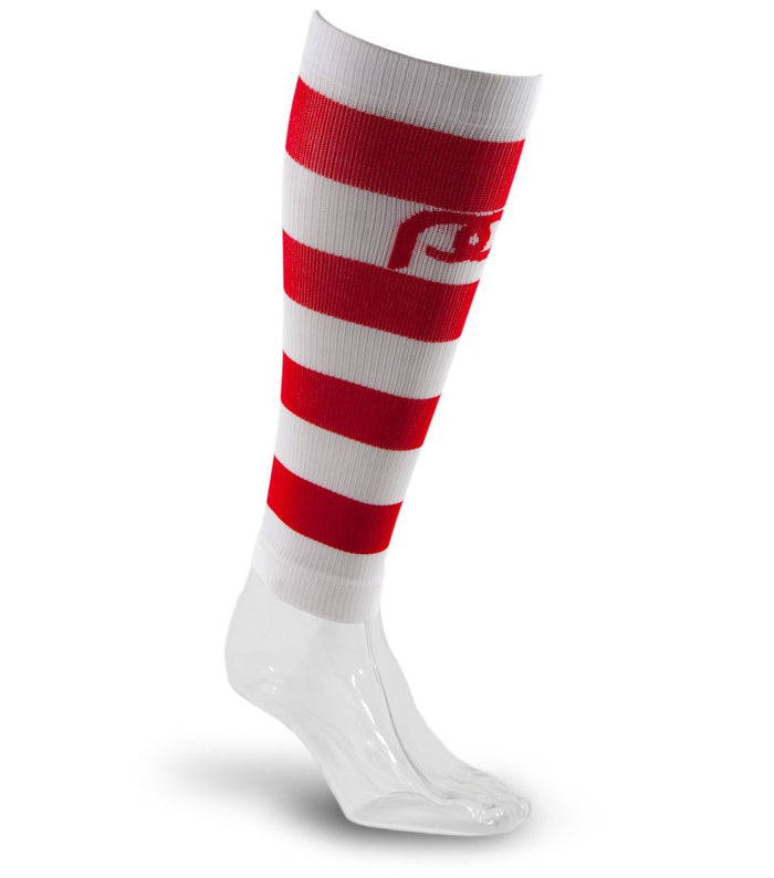 Calf Sleeves, White and Red