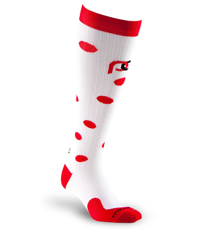 Marathon, White with Red Dots